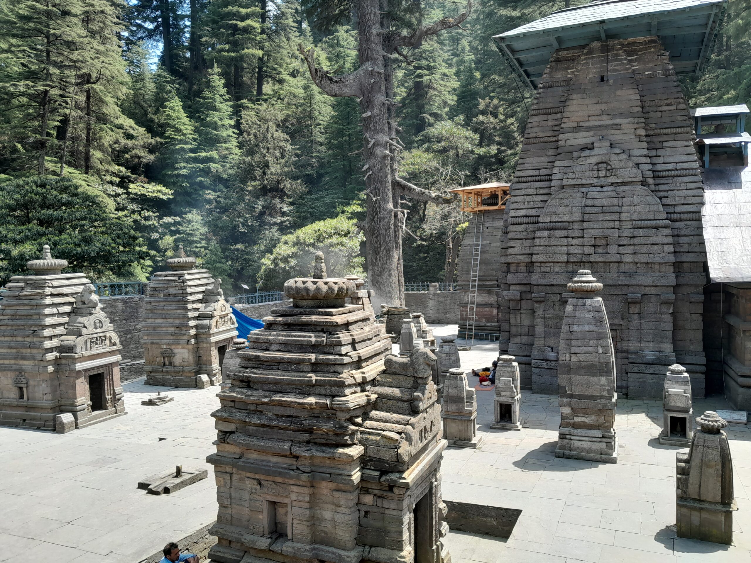 As the sun filters down on the Jageshwar Dham