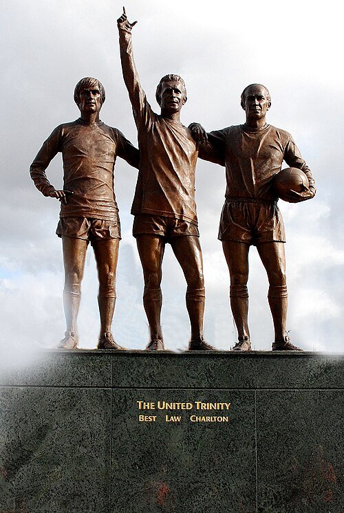 George Best and the Trinity statue at Manchester United
