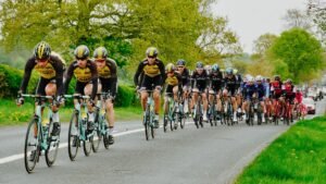 professional cyclists racing in tour event
