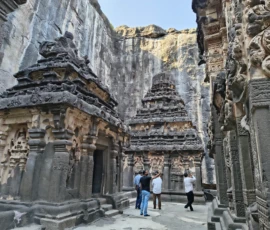 Rock carved temples at Kailasa Temple Mahrashtra